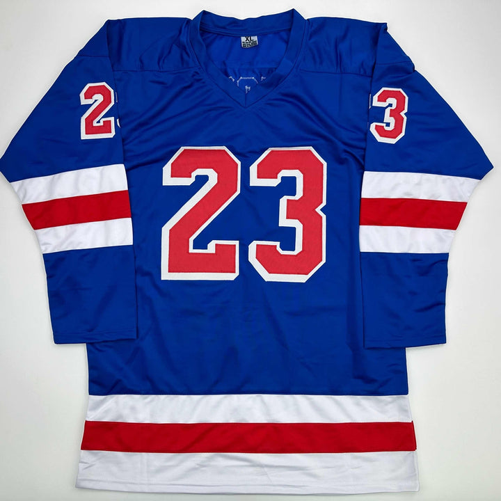 Facsimile Autographed Adam Fox New York Blue Reprint Jersey Size Men's XL