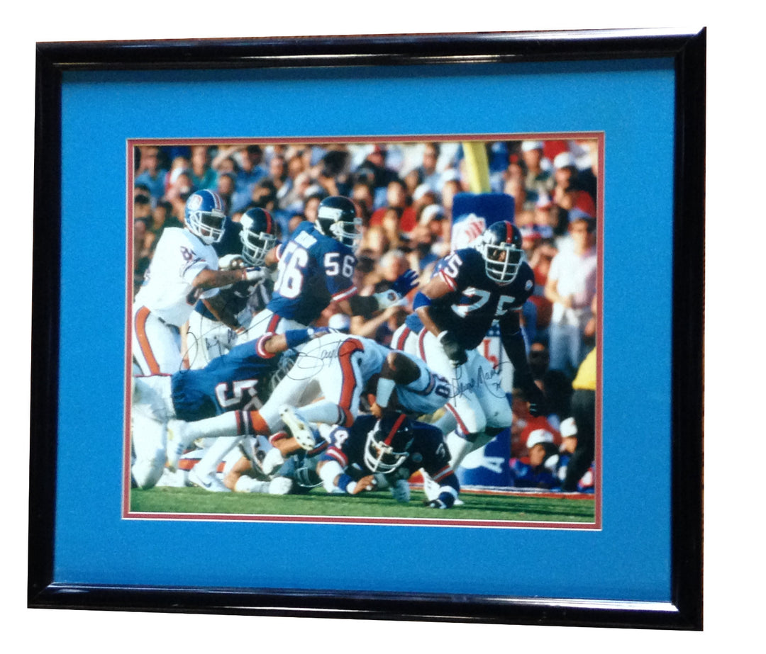Lawrence Taylor Carson Martin NY Giants signed Sb XXI Framed 16x20 Photo Steiner