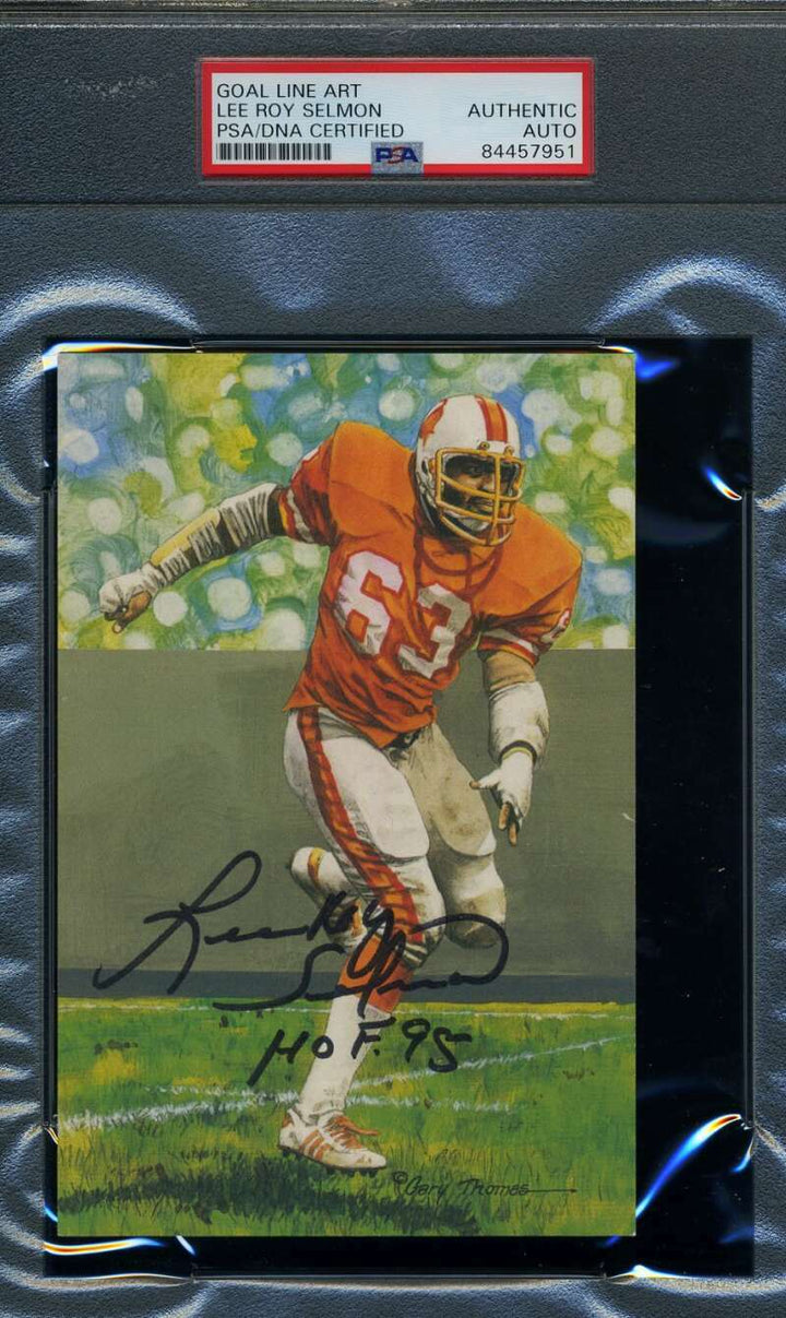 Lee Roy Selmon PSA DNA Slabbed Signed Goal Line Art Card Autograph GLAC
