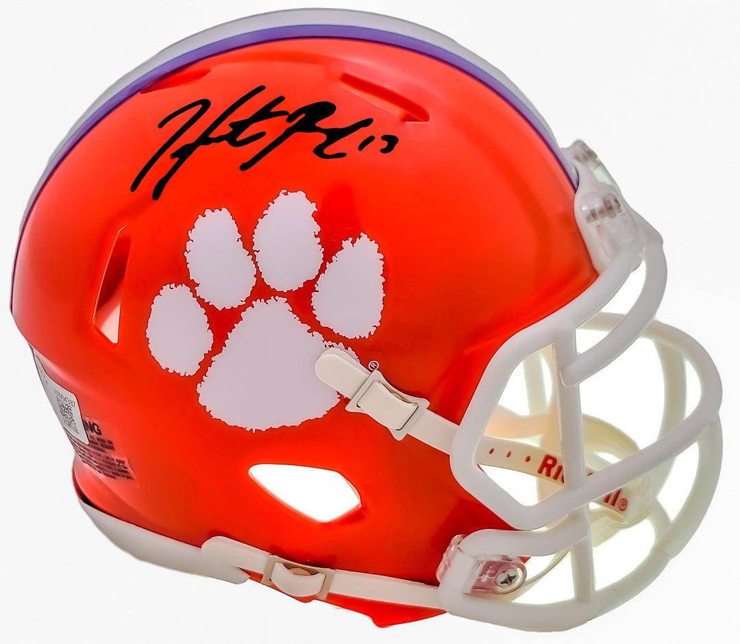 Hunter Renfrow Signed Clemson Tigers Orange Speed Mini Helmet Beckett