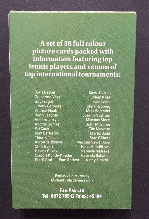 1986 FAX PAX TENNIS Factory Case 20 Set John McEnroe Steffi Graf Rc Mint Sets