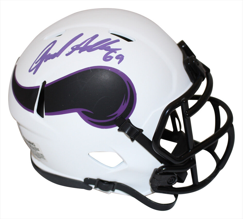 Jared Allen Autographed Minnesota Vikings Lunar Mini Helmet Beckett 36273