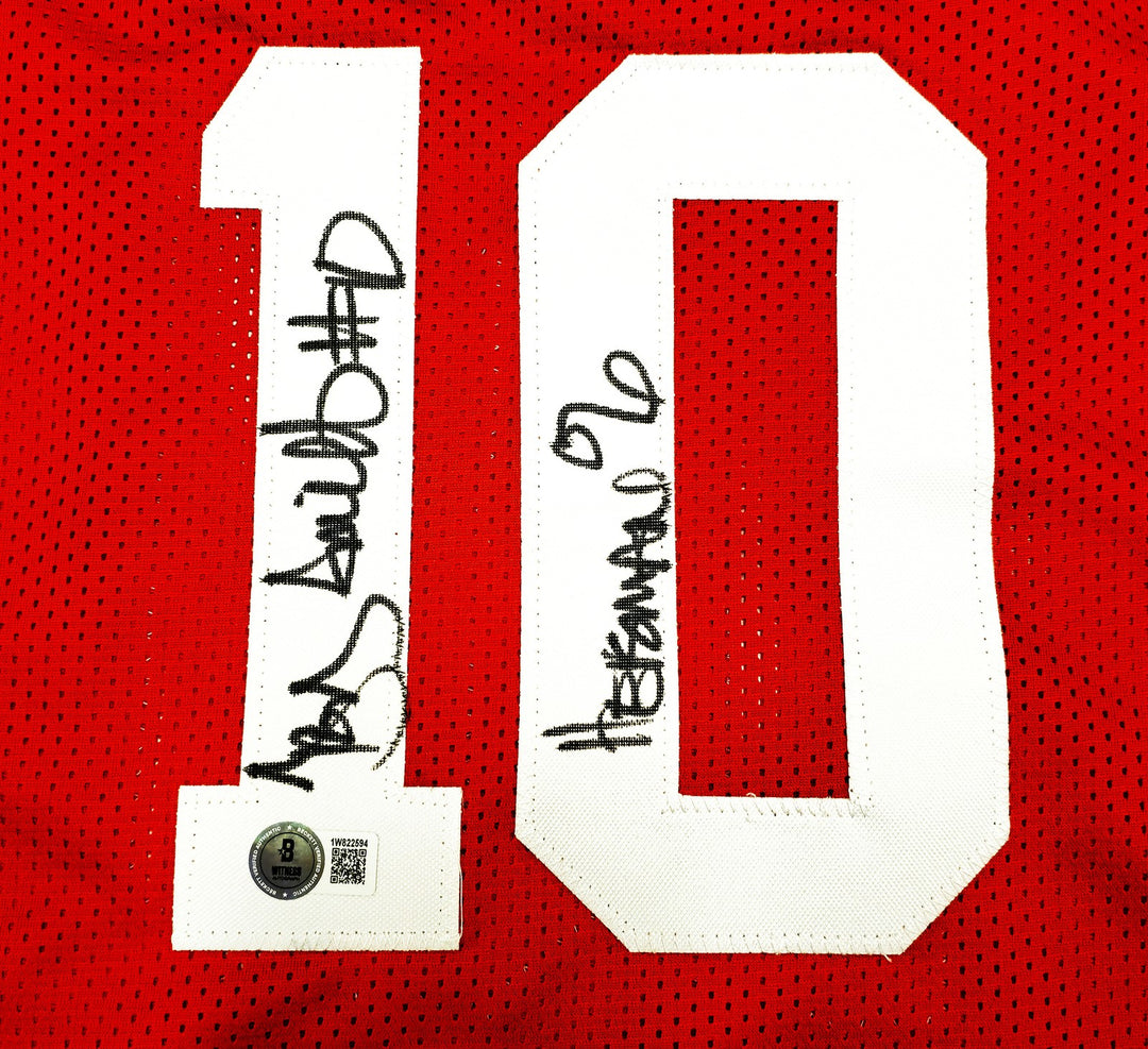 Ohio State Buckeyes Archie Griffin Eddie George Troy Smith Auto Jersey Heisman