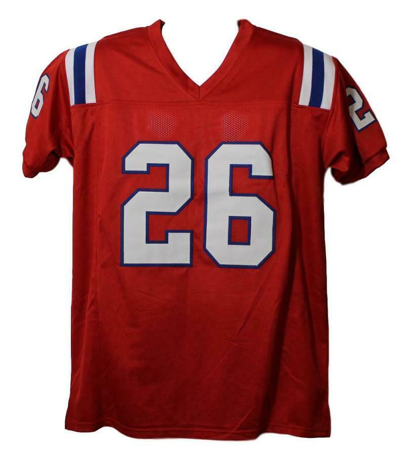 Sony Michel Autographed/Signed Pro Style Red XL Jersey BAS 22632