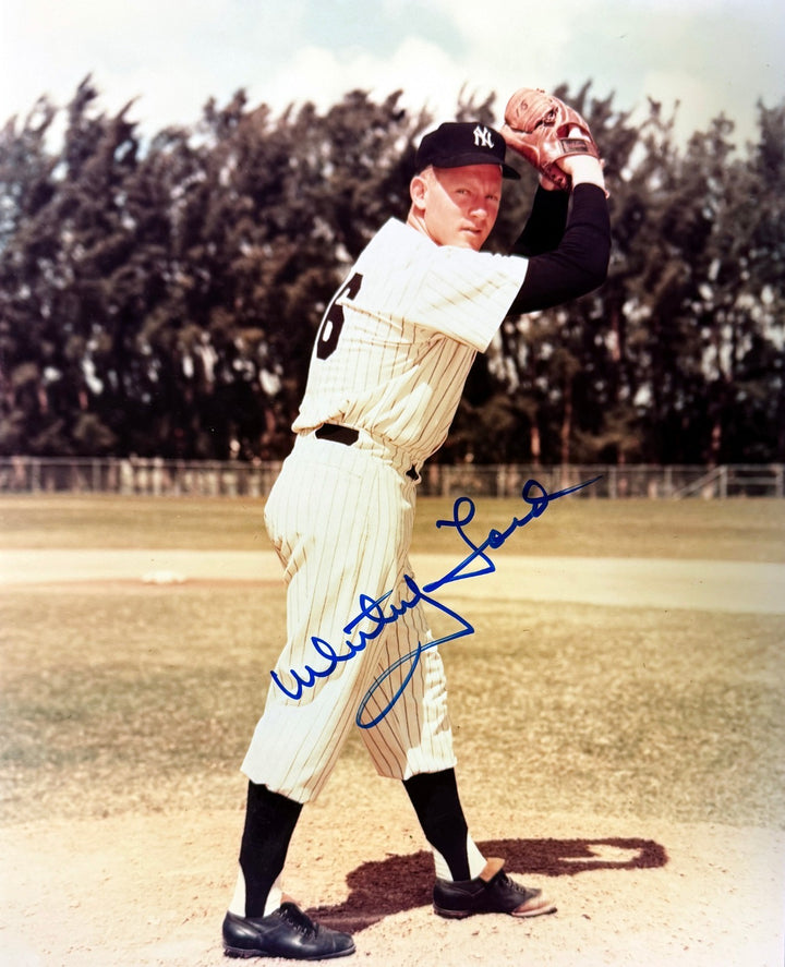 Whitey Ford signed New York Yankees 8x10 Photo Minor Dings-COA (HOF/6X WS Champ)