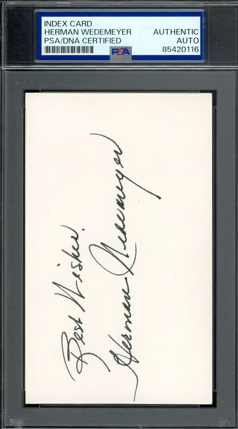 Herman Wedemeyer PSA DNA Coa Autograph 3x5 Index Card Hawaii 5-0 Signed