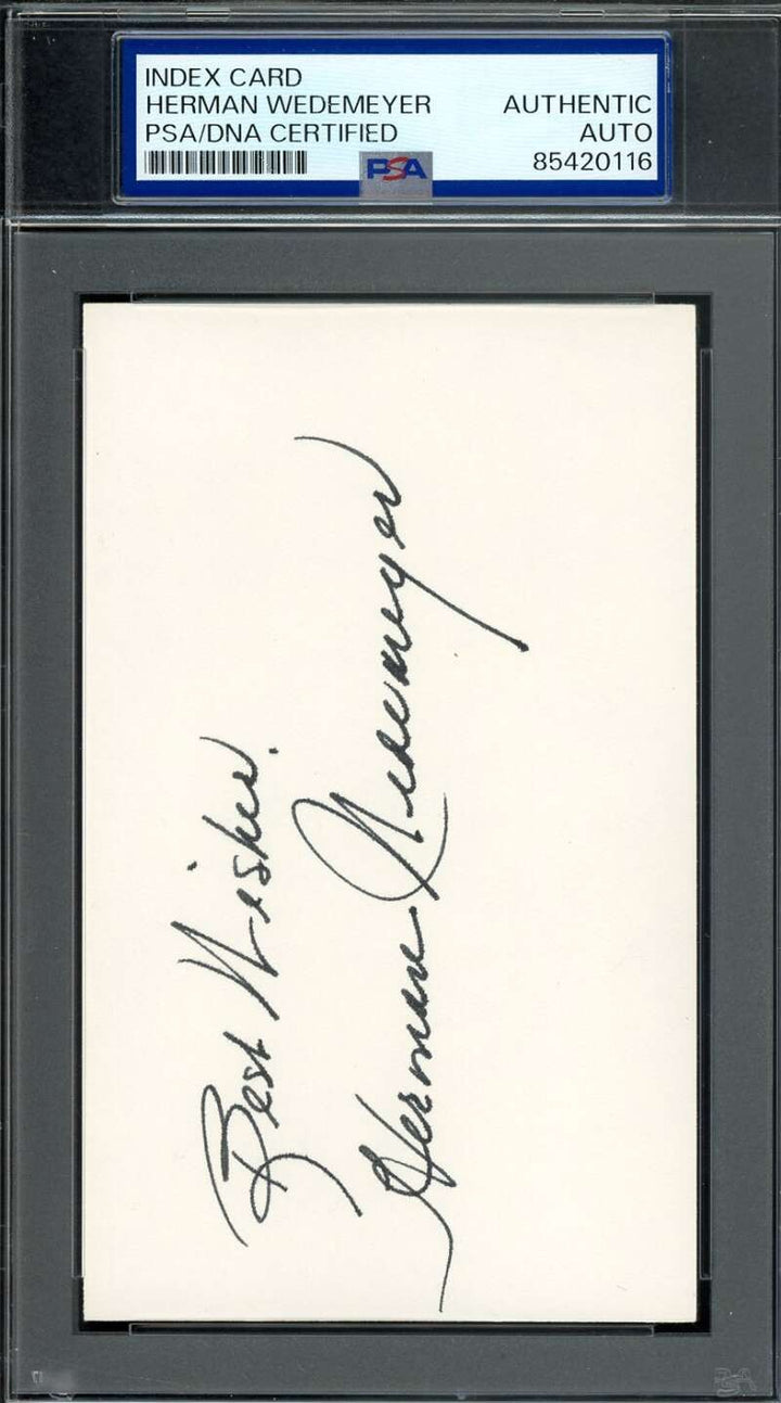 Herman Wedemeyer PSA DNA Coa Autograph 3x5 Index Card Hawaii 5-0 Signed