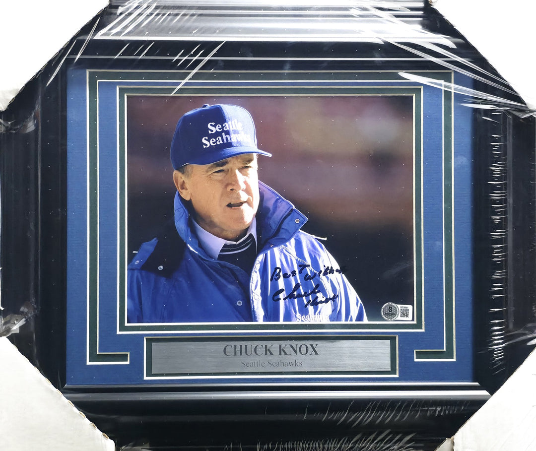 Chuck Knox Signed Framed 8x10 Photo Seattle Seahawks Beckett QR #BS36861