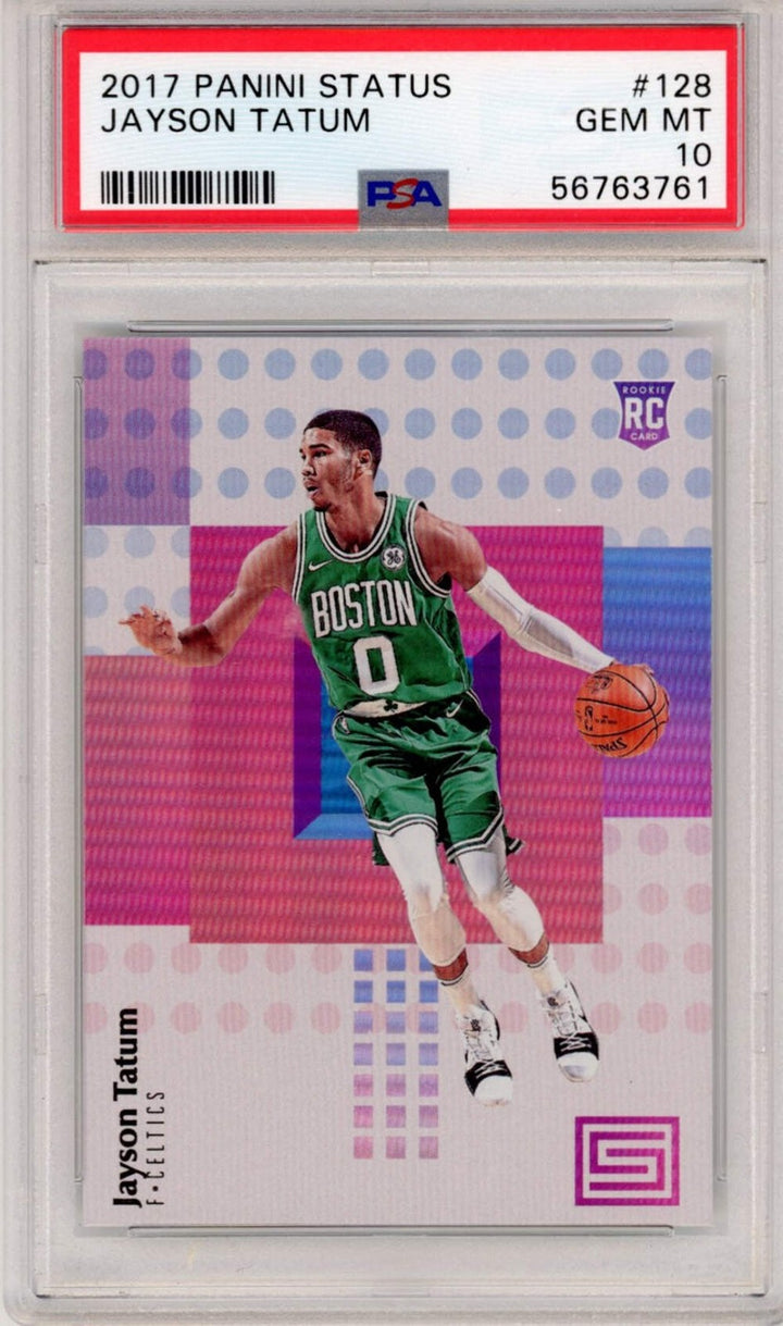 Graded 2017-18 Panini Status Jayson Tatum #128 Rookie RC Basketball Card PSA 10