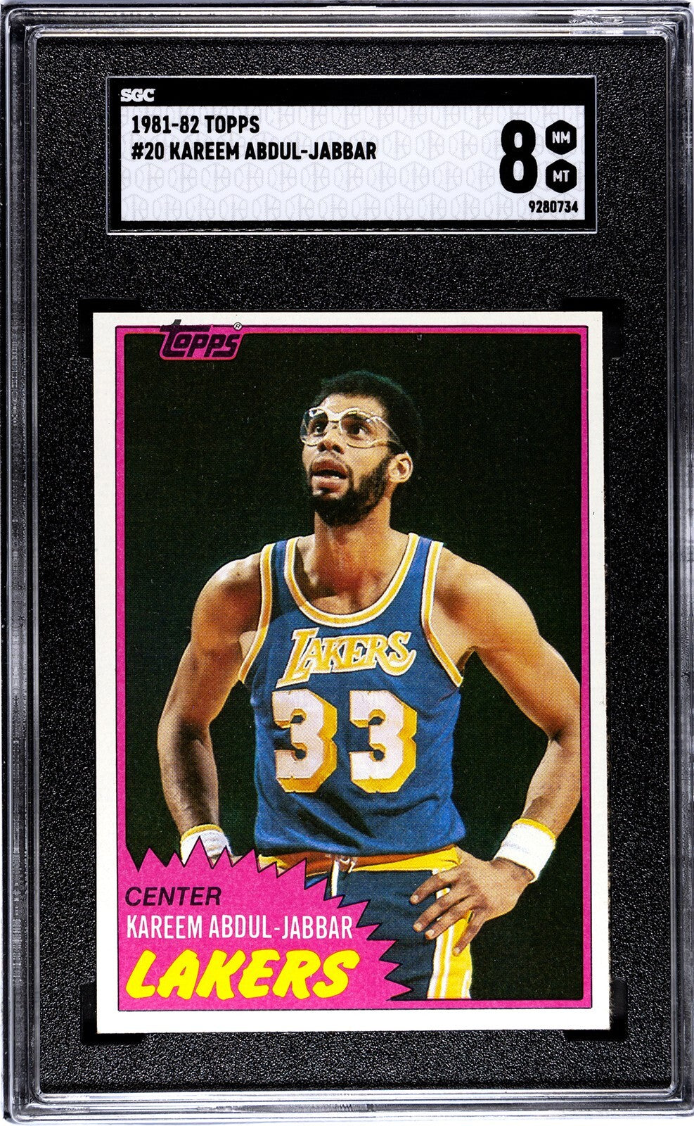 Kareem Abdul-Jabbar 1981-82 Topps Card #20- SGC Graded 8 NM-MT (LA Lakers/HOF)