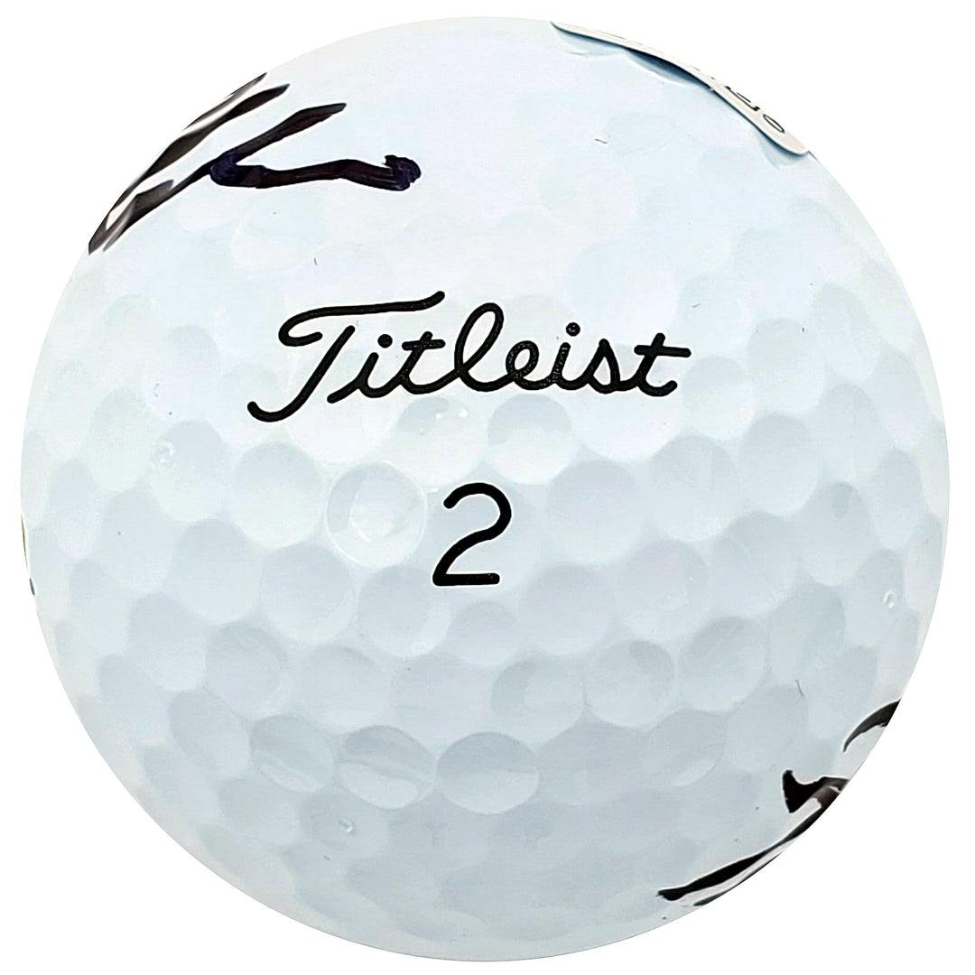 Hideki Matsuyama & Lee Elder Signed Titleist Masters Logo Golf Ball Beckett
