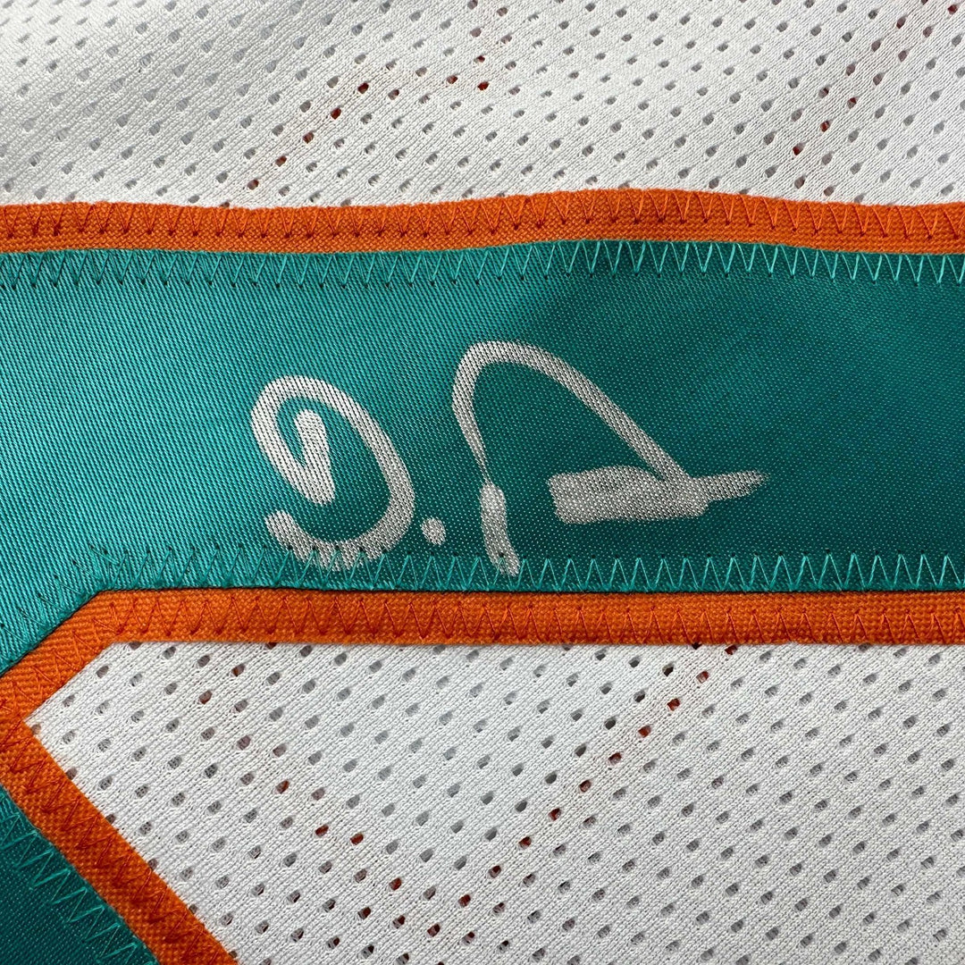 Autographed/Signed De'Von DeVon Achane Miami White Jersey Beckett BAS COA