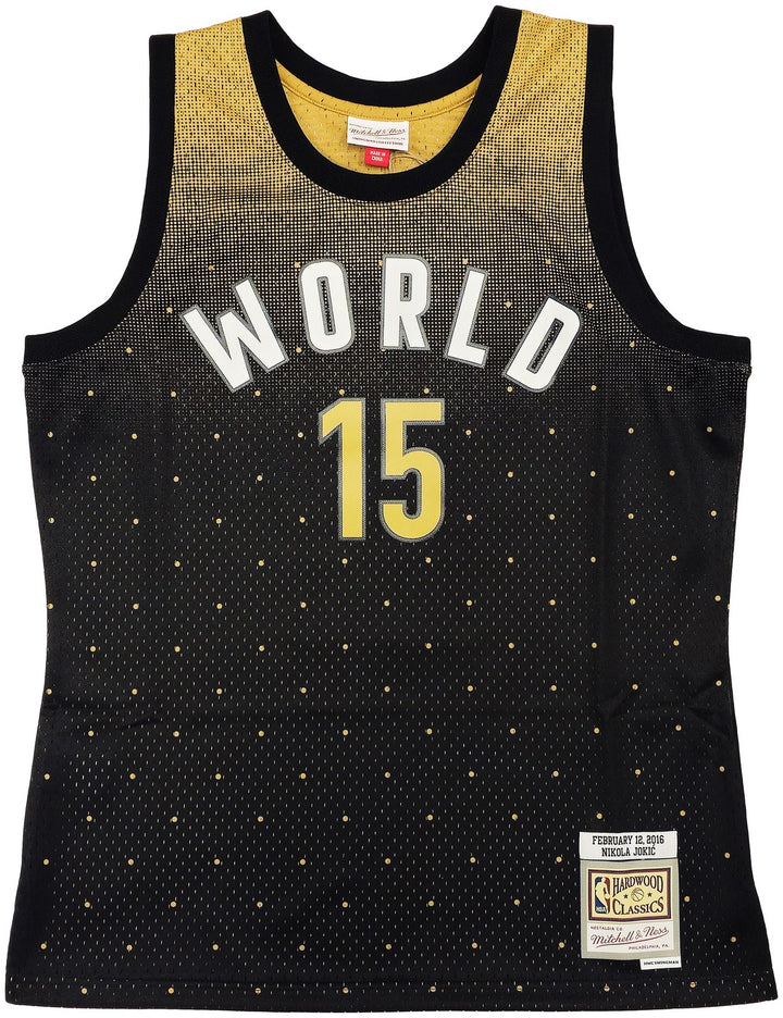 Nuggets Nikola Jokic Auto Black Mitchell Ness HWC Swingman 2016 ASG Jersey L JSA