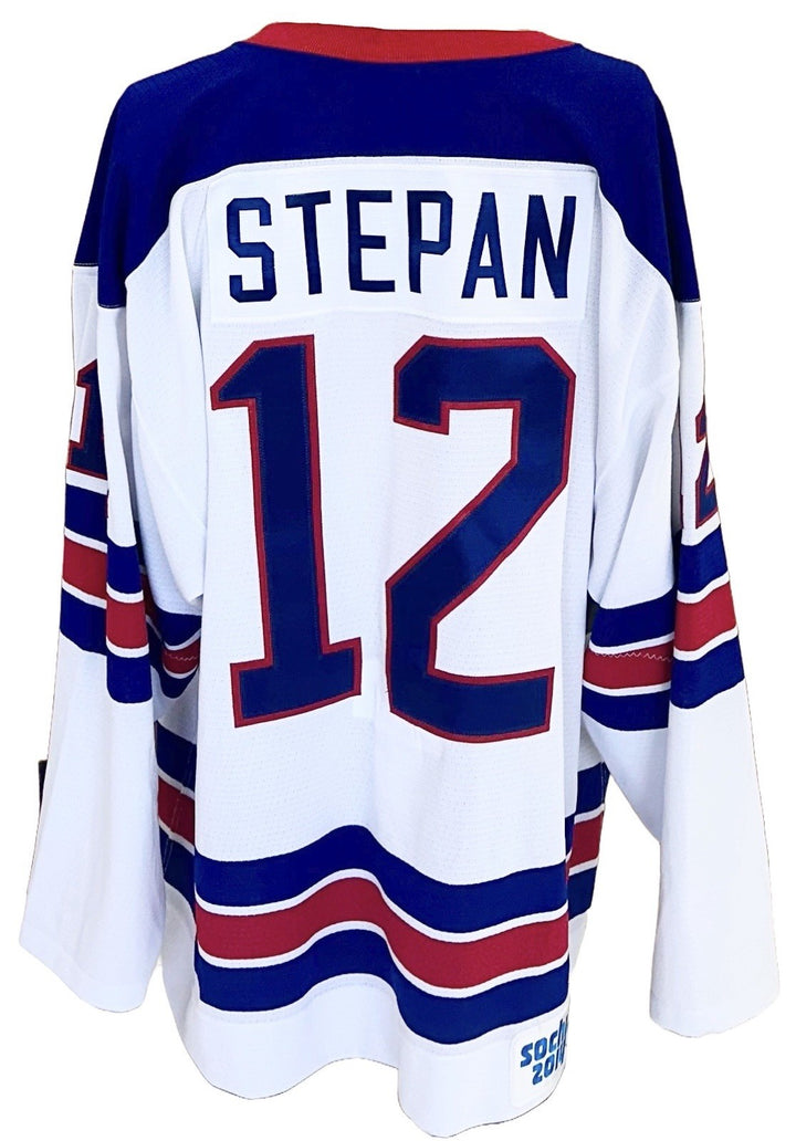 Derek Stepan Game Used Nike USA Hockey 2014 Olympics #12 Jersey Sochi Patch COA