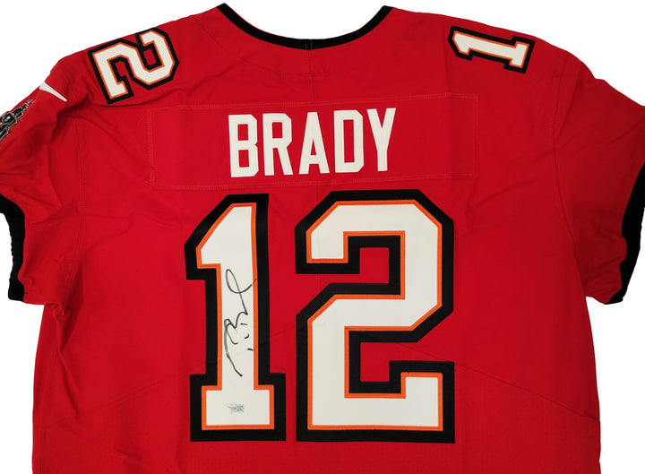 Buccaneers Tom Brady Signed Red Nike Vapor Elite Jersey Size 52 Fanatics Holo