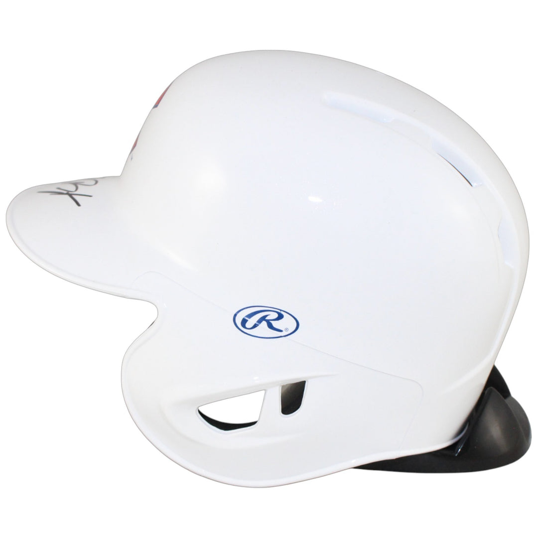 Kris Bryant Autographed Chicago Cubs White Mini Batting Helmet Fanatics 53284