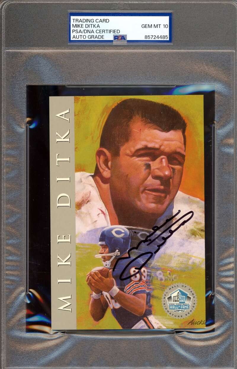 Mike Ditka Gem Mint 10 PSA DNA Signed 1998 HOF Signature Series Auto
