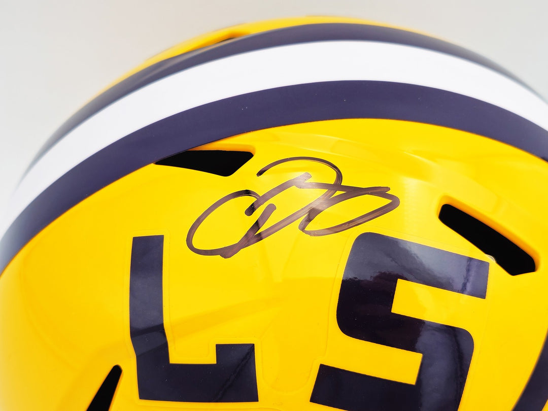 Odell Beckham Jr. Auto LSU Tigers Yellow Full Size Speed Replica Helmet Beckett