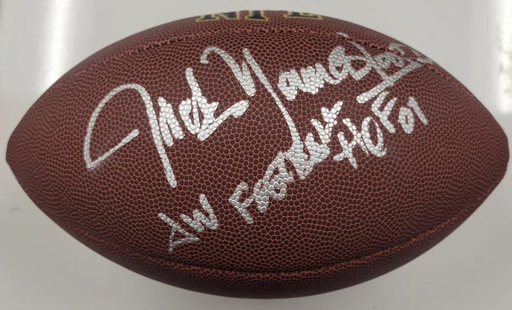 Jack Youngblood signed "Football HOF 01" Wilson Football Rams ~ Beckett BAS