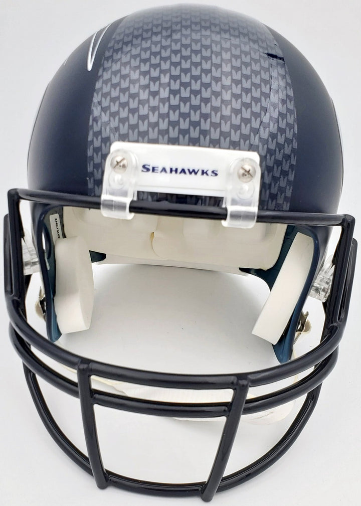 Russell Wilson Signed Seattle Seahawks Full Size Replica Helmet In White RW Holo