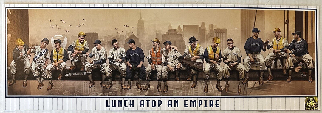 Yankees Lunch Atop Empire 8x24 Litho Photo Derek Jeter Mickey Mantle Babe Ruth