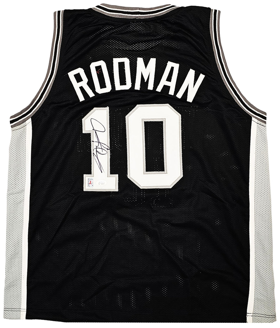 San Antonio Spurs Dennis Rodman Autographed Signed Black Jersey JSA
