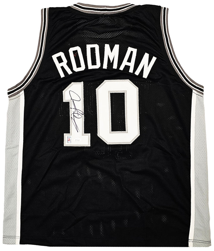 San Antonio Spurs Dennis Rodman Autographed Signed Black Jersey JSA