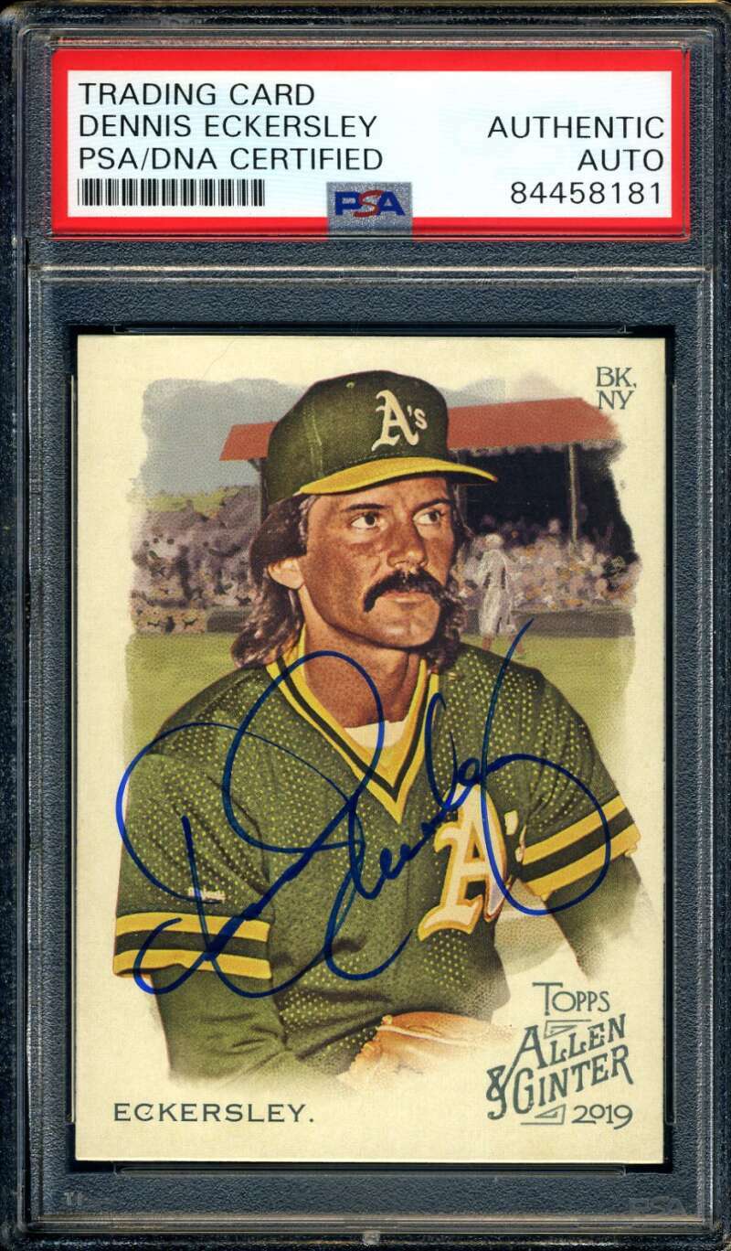 Dennis Eckersley PSA DNA Coa Signed 2019 Allen Ginter Autograph