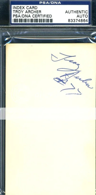 Troy Archer Rare D.79 Psa/dna Authenticated Signed 3x5 Index Card Autograph