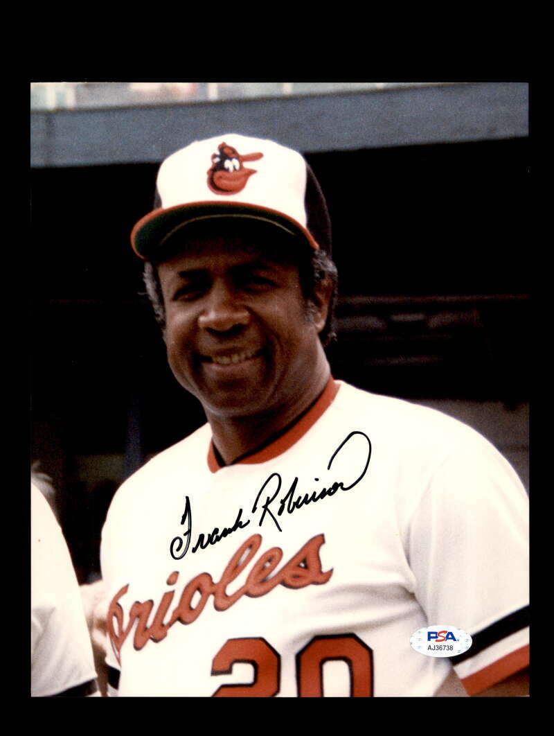 Frank Robinson PSA DNA Coa Signed 8x10 Photo Orioles Autograph