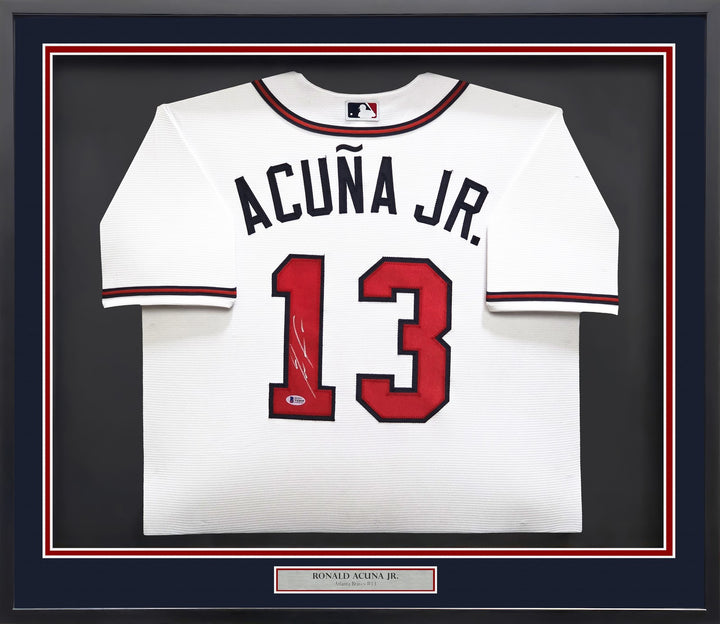Atlanta Braves Ronald Acuna Jr. Signed Framed White Nike Jersey Beckett BAS
