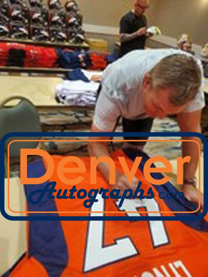 John Lynch Autographed/Signed Denver Broncos Orange XL Jersey Beckett 35295