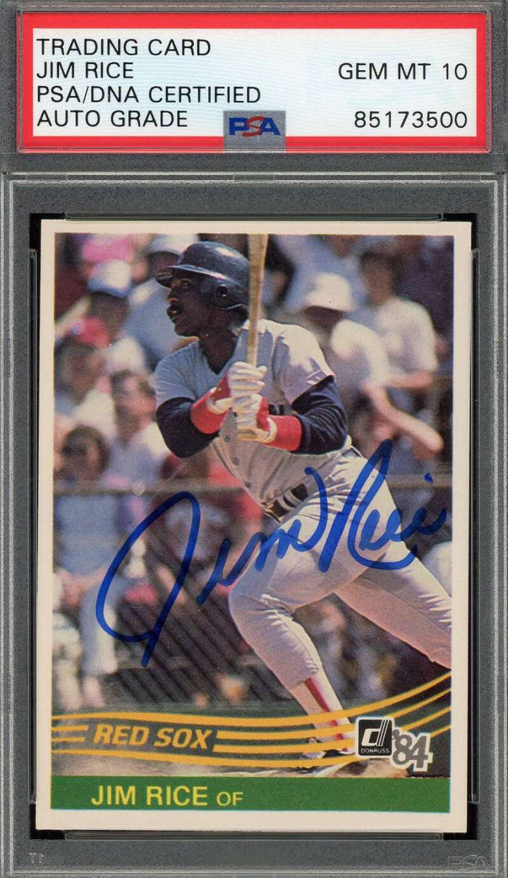 Jim Rice Gem Mint 10 PSA DNA Signed 1984 Donruss Autograph