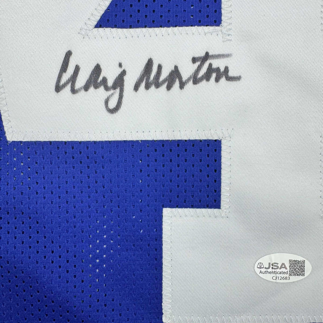Autographed/Signed Craig Morton Dallas Blue Football Jersey JSA COA