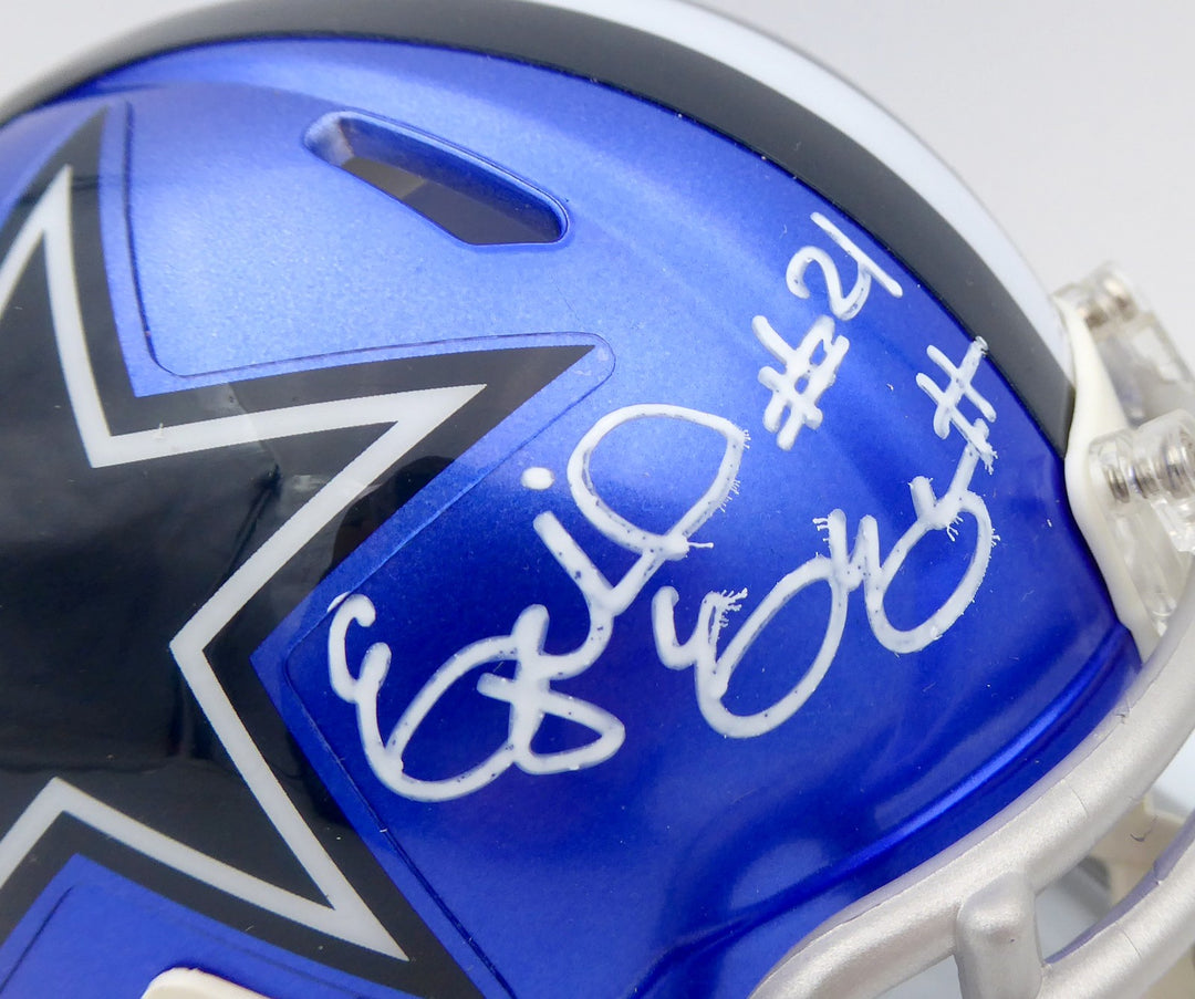 Ezekiel Elliott Signed Cowboys Flash Blue Speed Mini Helmet Beckett #WT81551