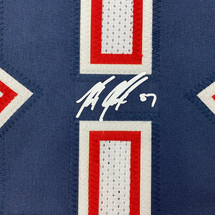 Facsimile Autographed Rob Gronk Gronkowski New England White Jersey XL