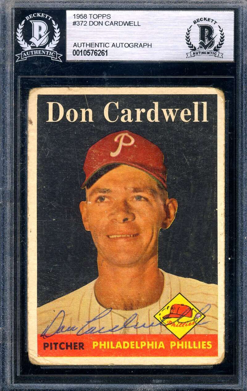 Don Cardwell Beckett Signed 1958 Topps Autograph