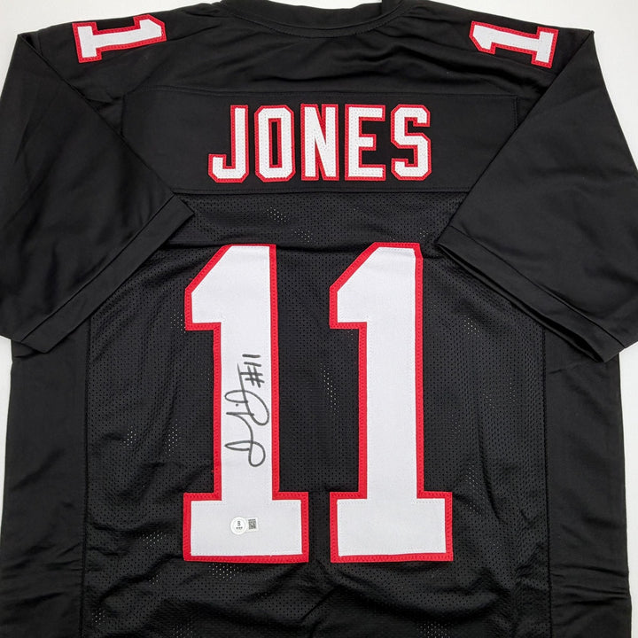 Autographed/Signed Julio Jones Atlanta Black Retro Jersey Beckett BAS COA