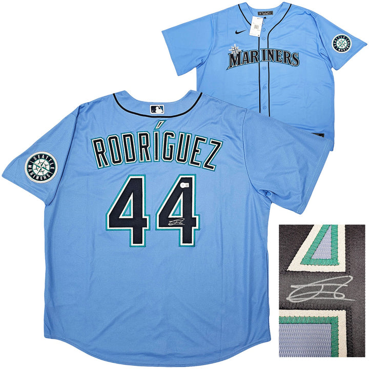 Seattle Mariners Julio Rodriguez Signed Light Blue Nike Jersey Size XXL Beckett