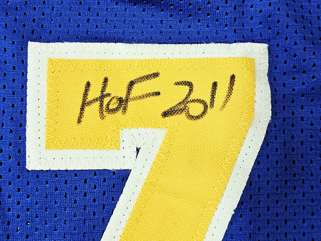 Warriors Chris Mullin, Tim Hardaway, Richmond Auto Blue Jersey Run TMC HOF BAS