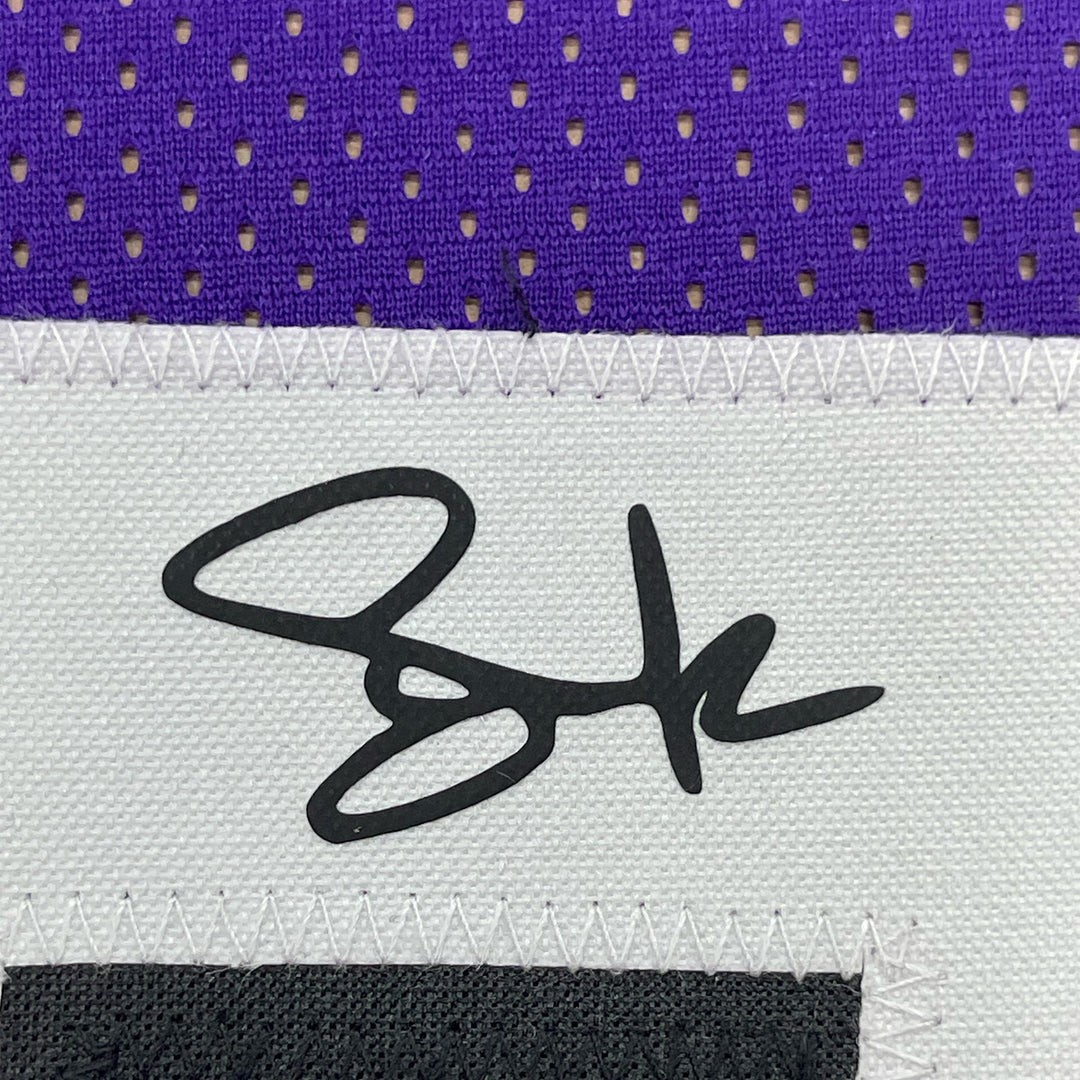 Framed Facsimile Autographed Steve Nash 33x42 Purple Reprint Laser Auto Jersey