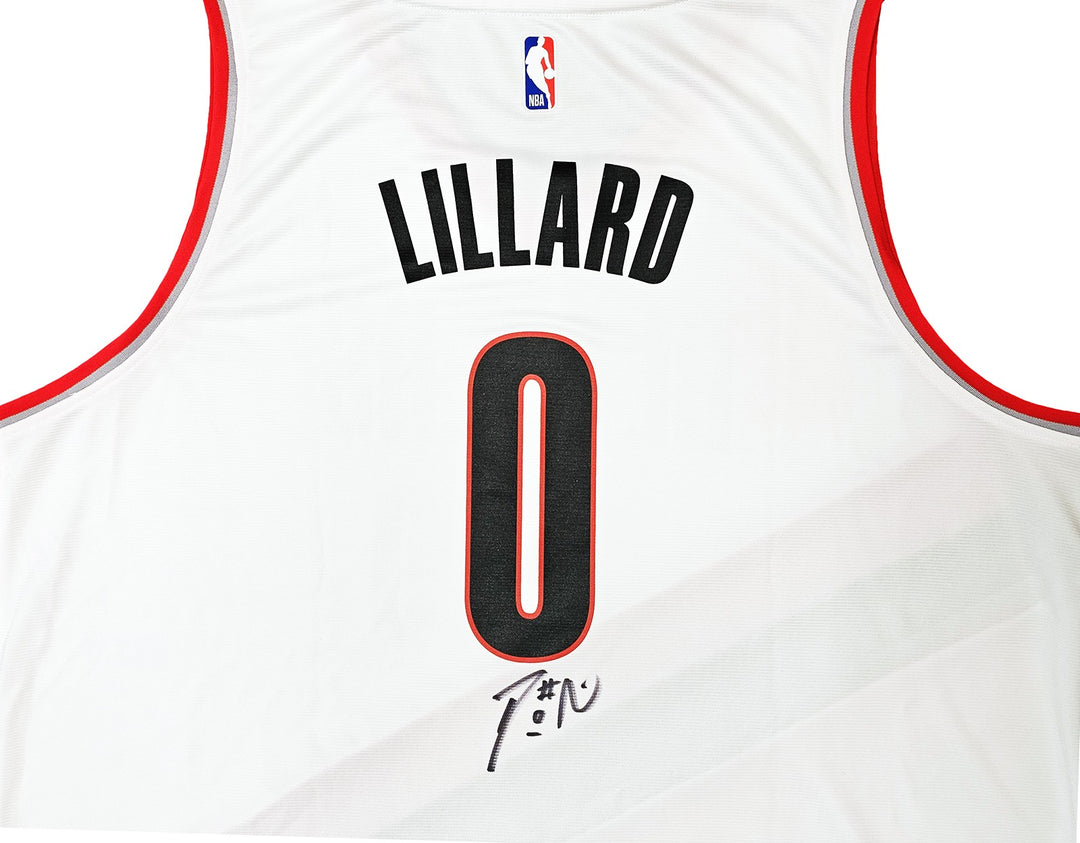 Portland Trail Blazers Damian Lillard Auto White Fanatics Jersey Size 2X Beckett
