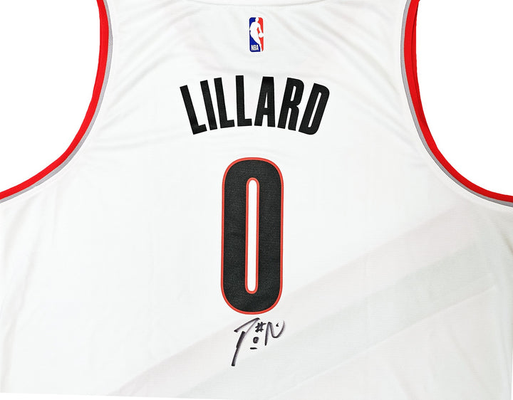 Portland Trail Blazers Damian Lillard Auto White Fanatics Jersey Size 2X Beckett