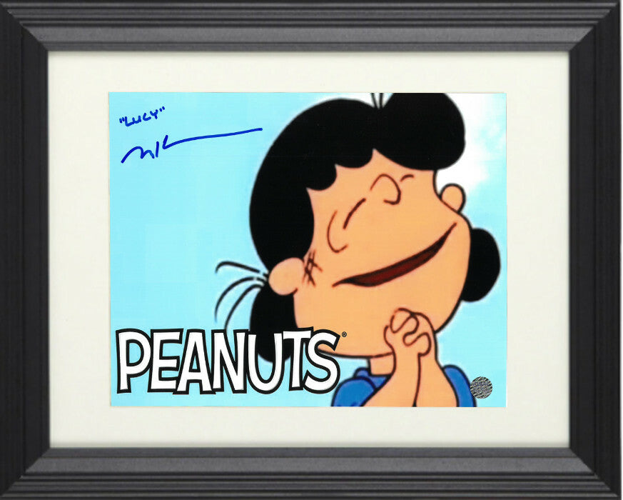 Melanie Kohn signed PEANUTS 8x10 Photo Custom Framed w/ Lucy- AWM Hologram