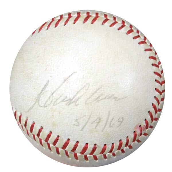 Hank Aaron Signed Baseball Atlanta Braves "5/9/69" Vintage Sig PSA/DNA