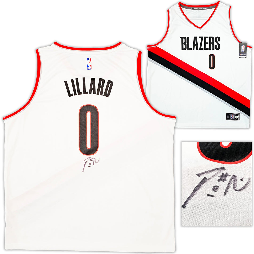 Portland Trail Blazers Damian Lillard Auto White Fanatics Jersey Size 2X Beckett