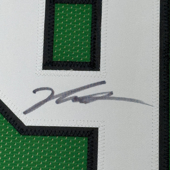 Framed Autographed/Signed Jalen Carter 35x39 Kelly Green Jersey BAS COA