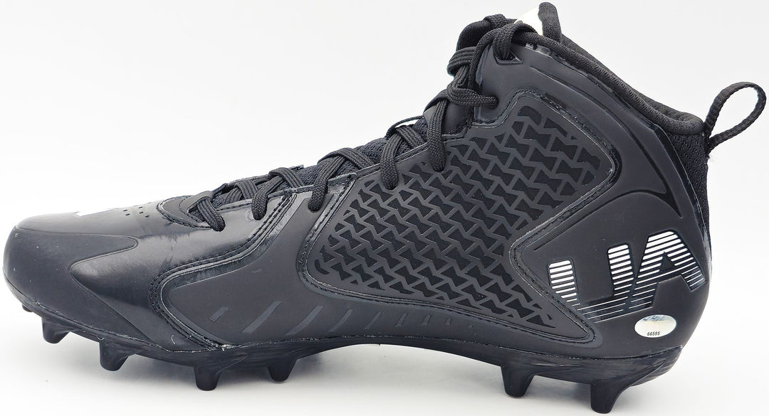 Tyler Lockett Auto Black Under Armour Team Fierce MC Cleats Seahawks Size 10.5