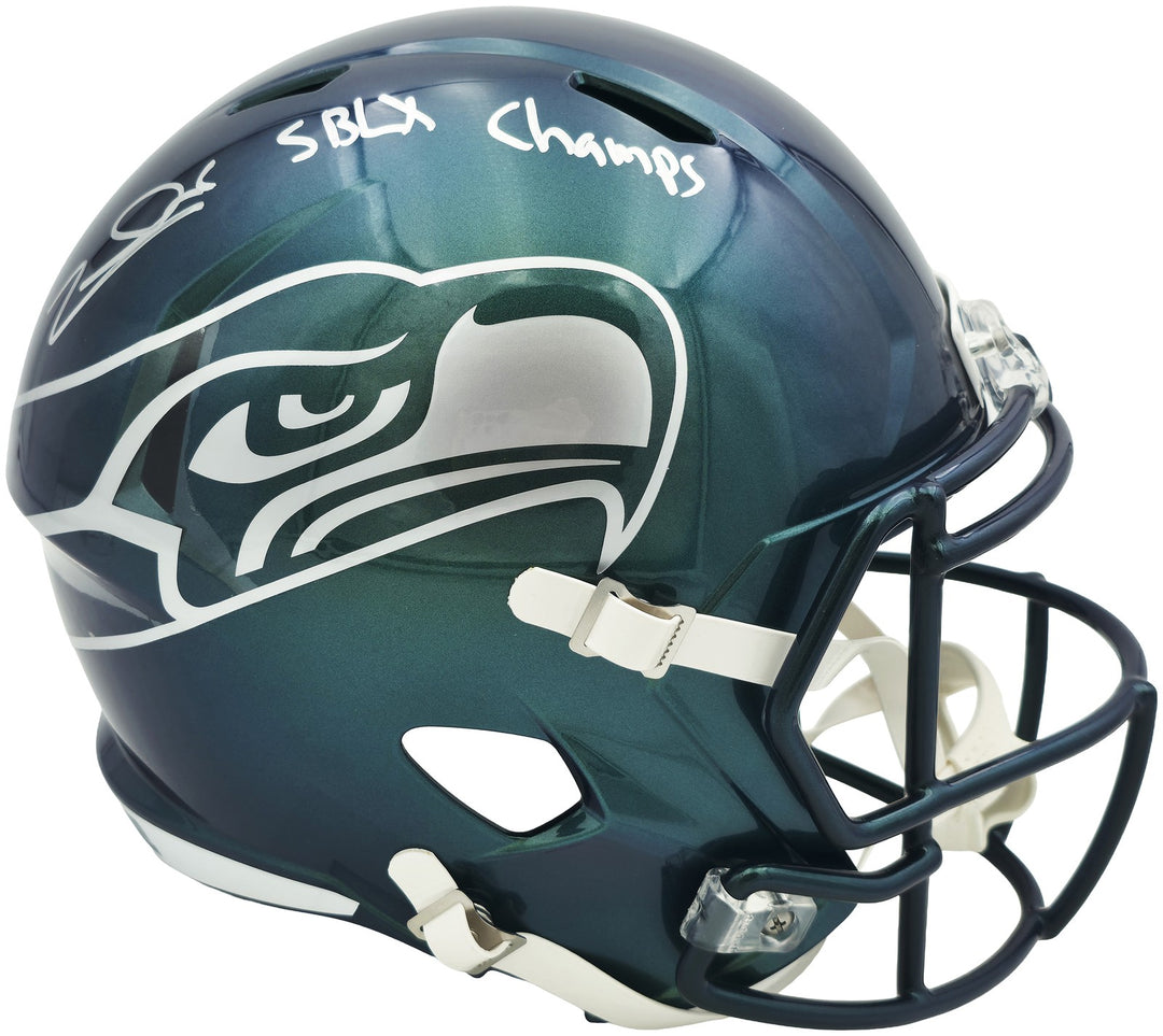 Zach Charbonnet Signed Seahawks Full Size Rivalries Speed Replica Helmet MCS