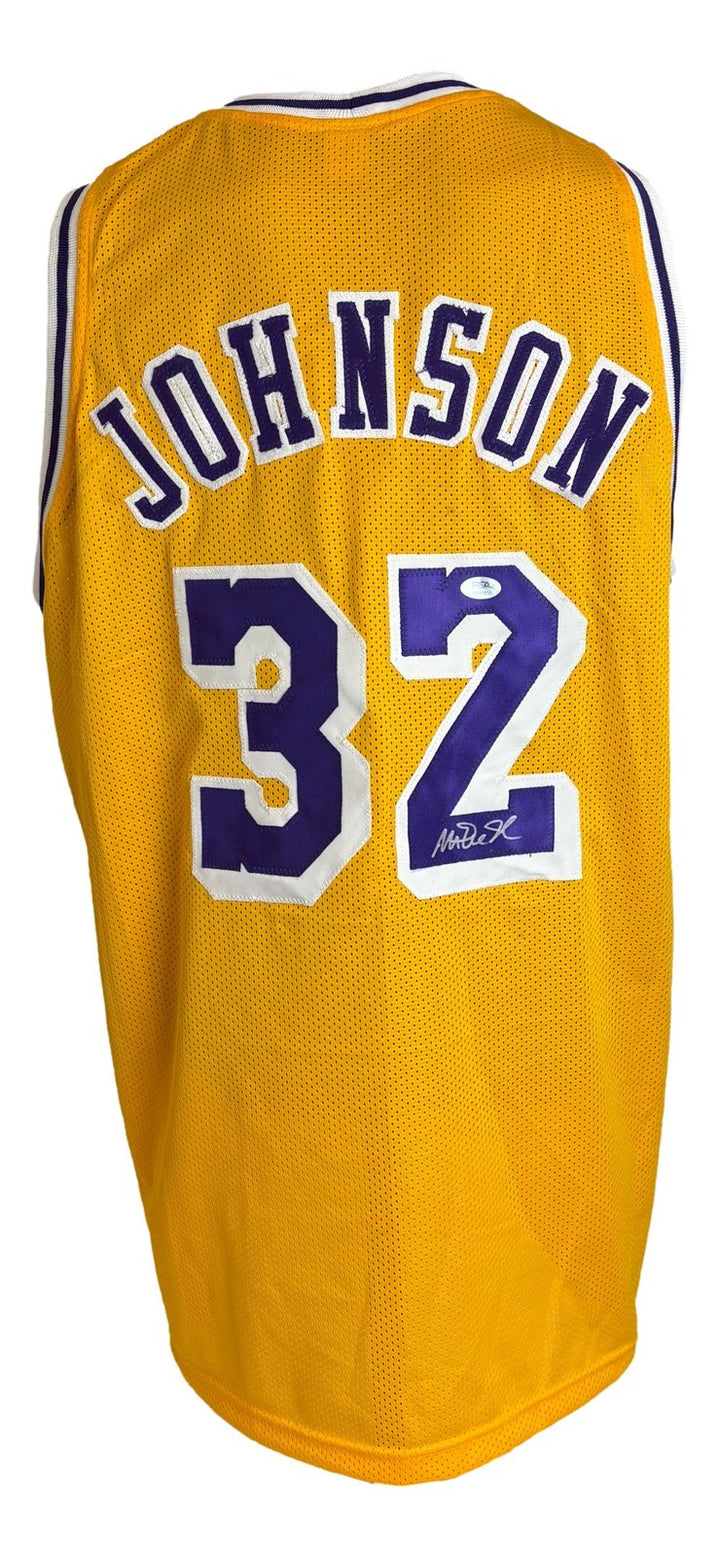 Magic Johnson Los Angeles Signed Yellow Basketball Jersey PSA/DNA